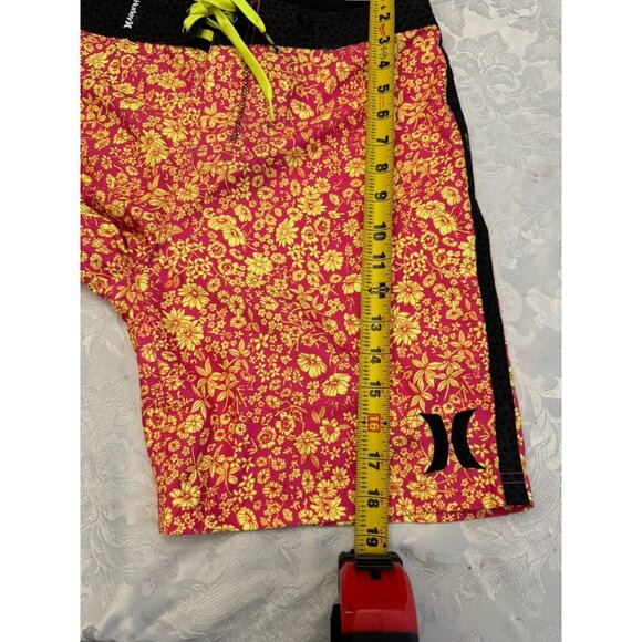 Hurley Bright Pink‎ Yellow Floral Board Shorts Swim Suit Surf Men’s Size 30 - Picture 6 of 7